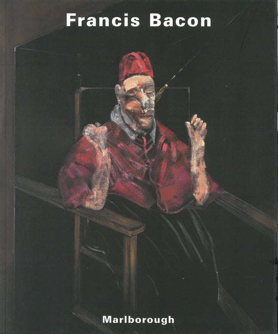 Bacon catalogue cover featuring a painting of a man wearing a robe sitting in a chair