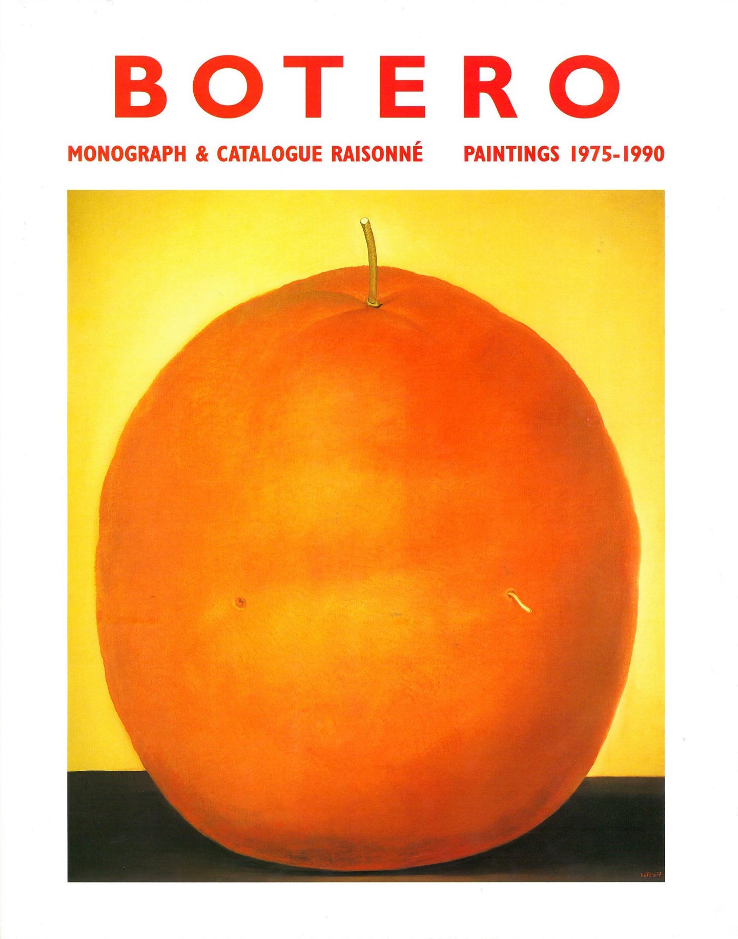Botero monograph cover featuring a painting of an orange