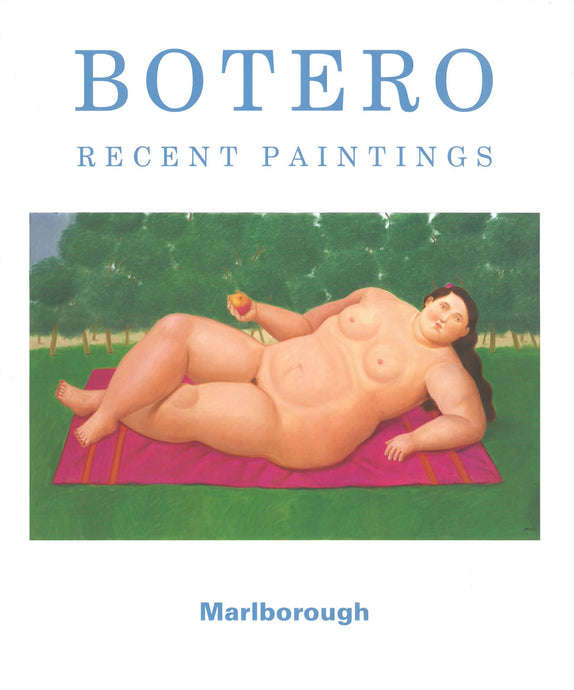 Botero catalogue cover featuring a painting of a reclining nude woman