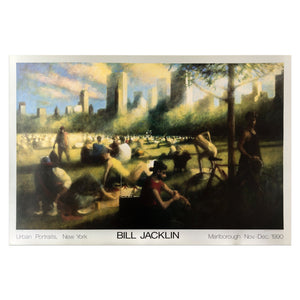 1990 Marlborough poster featuring an urban park scene with people  in New York by Bill Jacklin