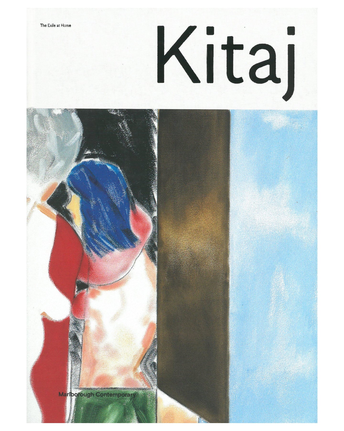 Kitaj catalogue featuring an abstract painting with blue, brown, and red colors